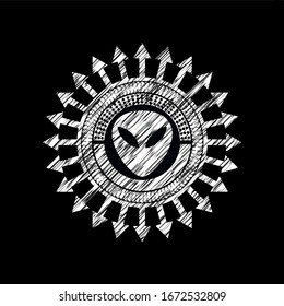 Außerirdisches Symbol auf der Tafel gezogen