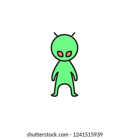alien icon. Element of space outline color icon. Thin line icon for website design and development, app development. Premium icon