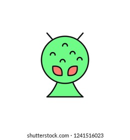 alien icon. Element of space outline color icon. Thin line icon for website design and development, app development. Premium icon