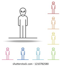 alien icon. Elements of conceptual figures in multi color style icons. Simple icon for websites, web design, mobile app, info graphics