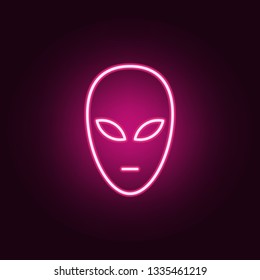 alien icon. Elements of Scientifics study in neon style icons. Simple icon for websites, web design, mobile app, info graphics