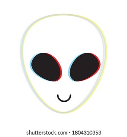 Alien Icon Face On White Background Stock Vector (royalty Free 