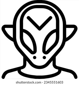 Alien icon. Alien face icon. Alien shaped icon.
