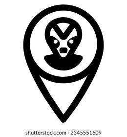Alien icon. Alien face icon. Alien shaped icon.
