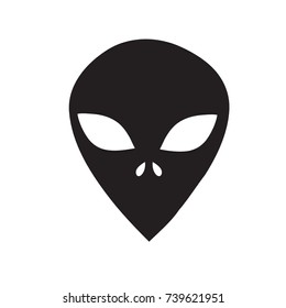 alien icon flat black