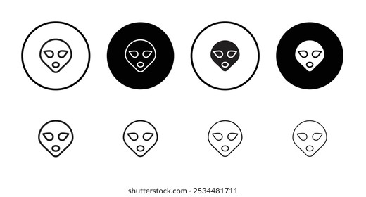 Alien icon Flat fill set collection