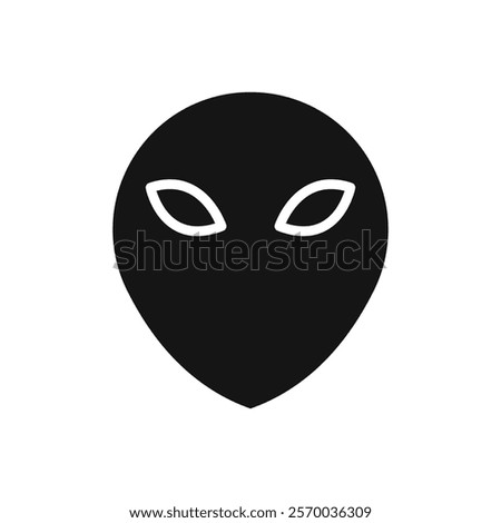 Alien icon Flat simple outline set