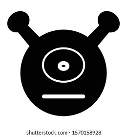 alien icon glyph vector design 