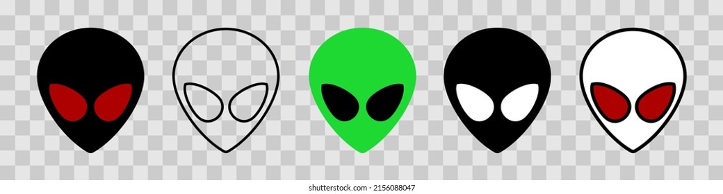 Alien icon. Alien head symbol for apps and websites. Vector illustration isolated on background. Vector EPS 10