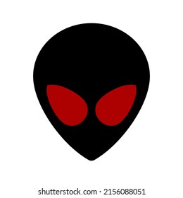 Alien icon. Alien head symbol for apps and websites. Vector illustration isolated on background. Vector EPS 10