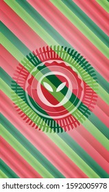 alien icon inside christmas badge.