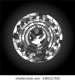 alien icon inside grey camo texture
