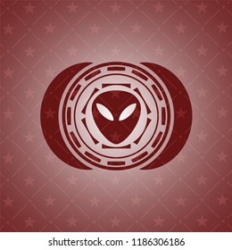 alien icon inside red icon or emblem