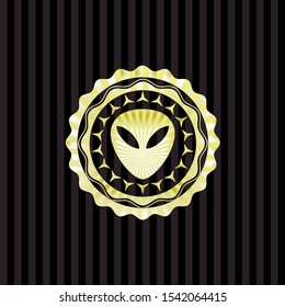 alien icon inside shiny badge