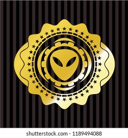 alien icon inside shiny emblem