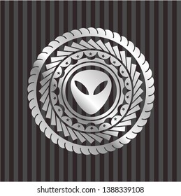alien icon inside silver badge