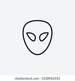 Alien icon isolated on the white background.