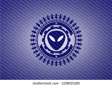 alien icon with jean texture