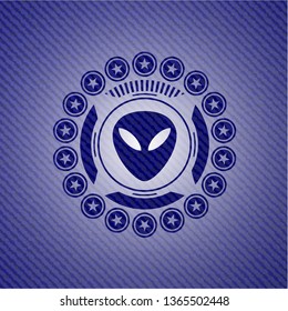 alien icon with jean texture