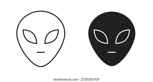 Icono alienígena en diseño de línea. Sencillo Vector de iconos