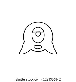 Alien icon in line style. Space illustration with Alien in white background. Element for space design. Science space object.