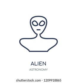 Alien icon. Alien linear symbol design from Astronomy collection.