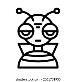 Alien Icon or Logo in Line Style, perfect for website mobile app presentation