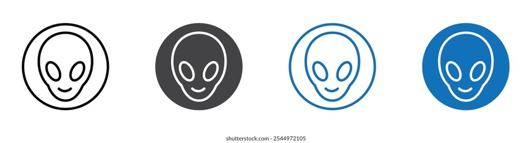 Alien icon Logo sign in thin line outline