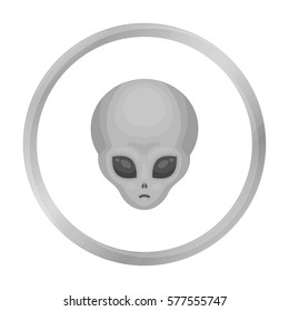 Alien icon in monochrome style isolated on white background. Space symbol stock vector illustration.