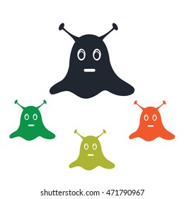 Alien icon on the background