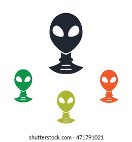 Alien icon on the background
