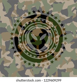 alien icon on camo texture