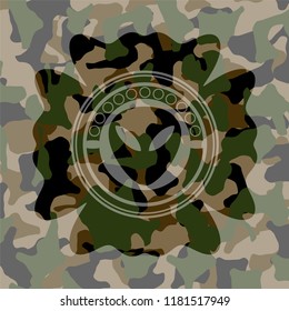 alien icon on camouflage pattern