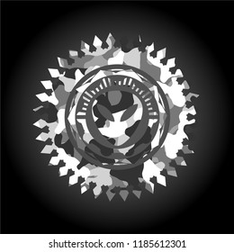 alien icon on grey camo texture