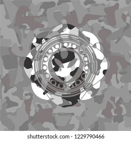alien icon on grey camo texture