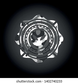 alien icon on grey camo texture