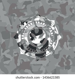 alien icon on grey camo texture