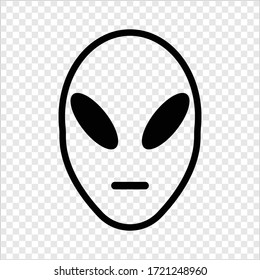 Alien icon on transparent grid