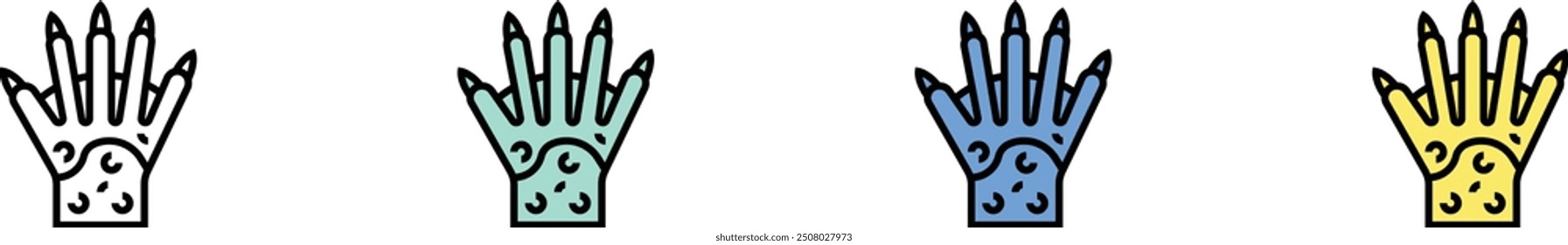 alien icon. Outline, Green, Blue and Yellow Style Design Isolated On White Background