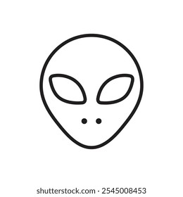 Alien icon Outline set in black and white color