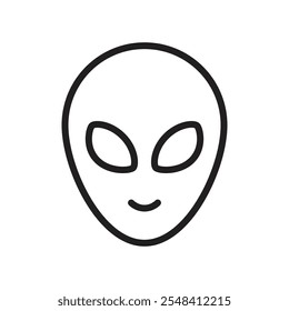 Alien icon outline set sign