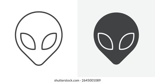 Alien icon Outline vector sign