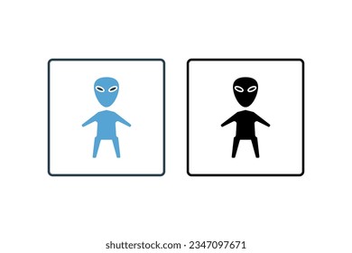 alien. Icon related to space exploration. solid icon style. Simple vector design