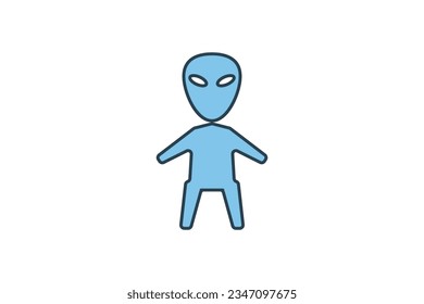 alien. Icon related to space exploration. flat line icon style. Simple vector design