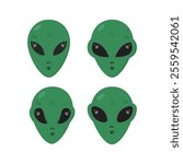 Alien Icon Set Vector Design.