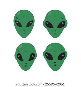 Alien Icon Set Vector Design.