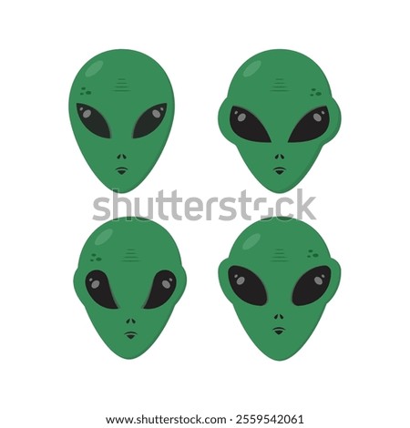 Alien Icon Set Vector Design.