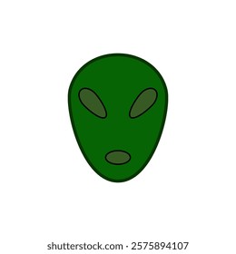 alien icon, simple flat style, logo sign symbol vector illustration pictogram, isolated on white for mobile app