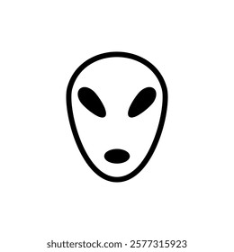 alien icon, simple flat style, logo sign symbol vector illustration pictogram, isolated on white for mobile app