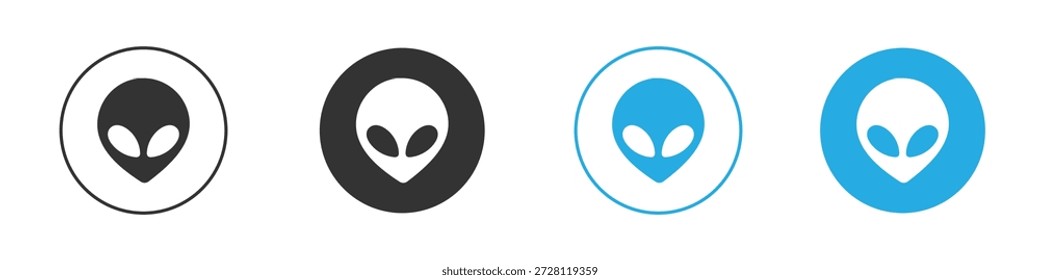 Ícone de alienígena. ilustração simples gráfico rabiscar preto design